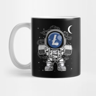 Astronaut Lifting Litecoin LTC Coin To The Moon Crypto Token Cryptocurrency Blockchain Wallet Birthday Gift For Men Women Kids Mug